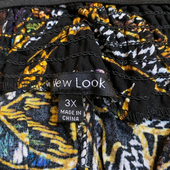 New Look 3x Plus Woman’s Black W/color Lounge Pants Elastic Waist Back, Soft NWT - Picture 8 of 10